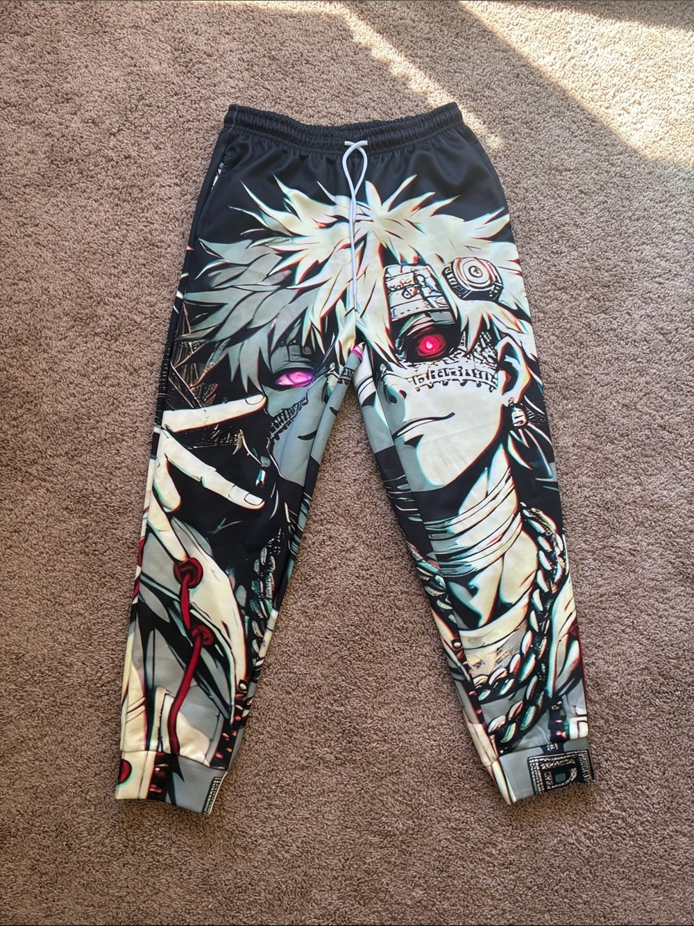 Graphic Black Anime Jogger Pants